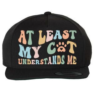 At Least My Cat Loves Me Funny Sarcastic Cat Lover Quote Wool Snapback Cap