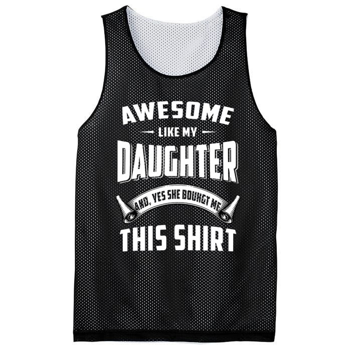 Awesome Like My Daughter Dad Funny Mesh Reversible Basketball Jersey Tank