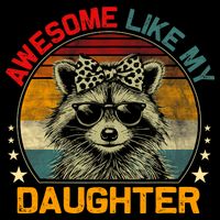 Awesome Like My Daughter Retro Funny Father's Day Dad  Cropped Pullover Crew