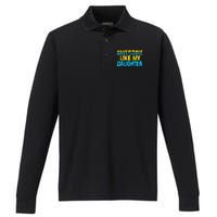 Awesome Like My Daughter Fathers Day Dad Performance Long Sleeve Polo