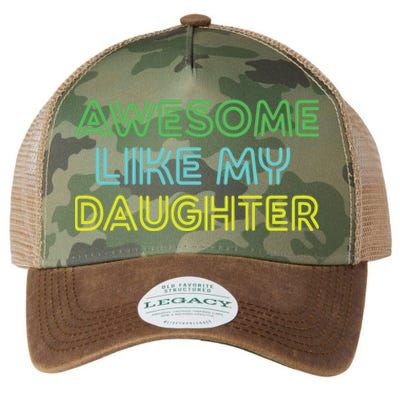 Awesome Like My Daughter Funny Dad Joke Gift Fathers Day Legacy Tie Dye Trucker Hat