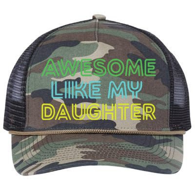 Awesome Like My Daughter Funny Dad Joke Gift Fathers Day Retro Rope Trucker Hat Cap