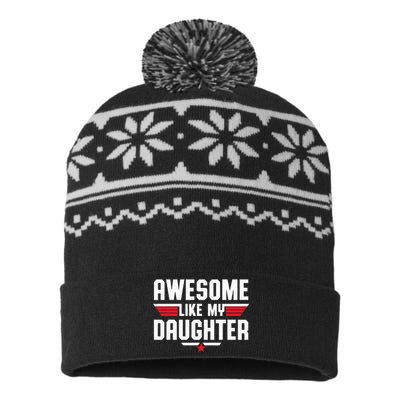 Awesome Like My Daughter Fathers Day Dad USA-Made Snowflake Beanie