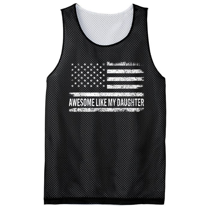 Awesome Like My Daughter Dad Joke Funny Fathers Day Dad Mesh Reversible Basketball Jersey Tank