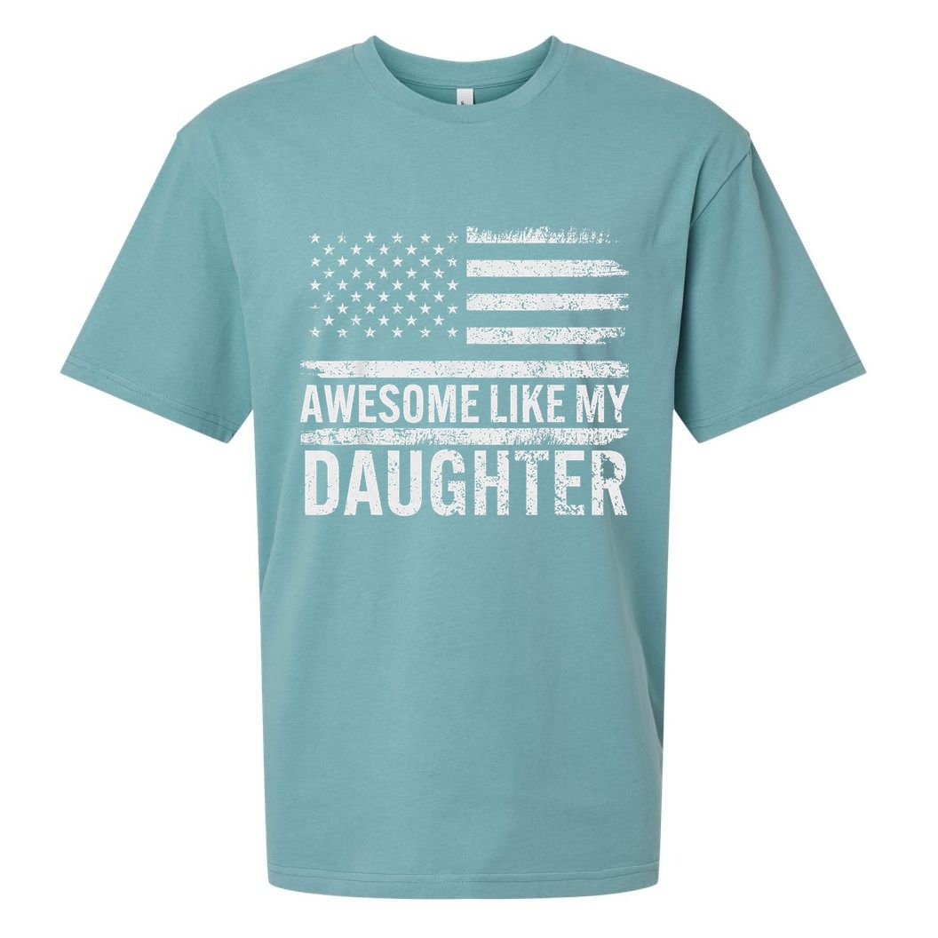 Awesome Like My Daughter Gifts Funny Fathers Day Dad Sueded Cloud Jersey T-Shirt