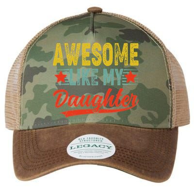 Awesome Like My Daughter Gift Funny Happy Father's Day Legacy Tie Dye Trucker Hat
