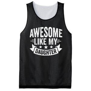 AWESOME LIKE MY DAUGHTER Dad Funny Fathers Day Mesh Reversible Basketball Jersey Tank