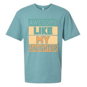 Awesome Like My Daughter Dad Mom Retro Funny Father Mother Sueded Cloud Jersey T-Shirt