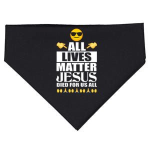 All Lives Matter Jesus Died For Us All Emoji USA-Made Doggie Bandana