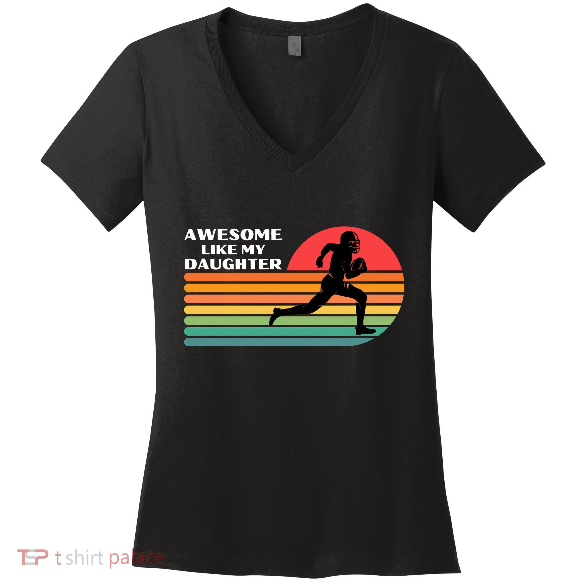 Awesome Like My Daughter Vintage Football Women's V-Neck T-Shirt