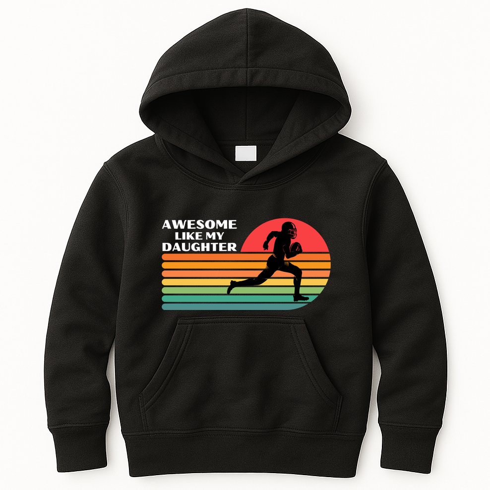 Awesome Like My Daughter Vintage Football Kids Hoodie