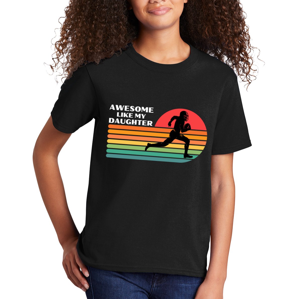 Awesome Like My Daughter Vintage Football Kids T-Shirt