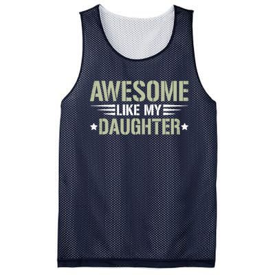 Awesome Like My Daughter Funny Dad Saying Graphic Mesh Reversible Basketball Jersey Tank