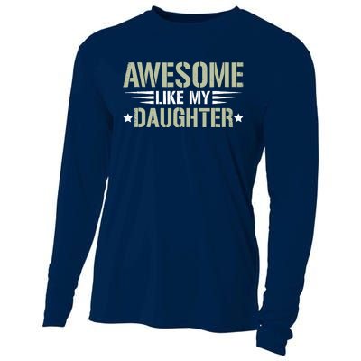 Awesome Like My Daughter Funny Dad Saying Graphic Cooling Performance Long Sleeve Crew