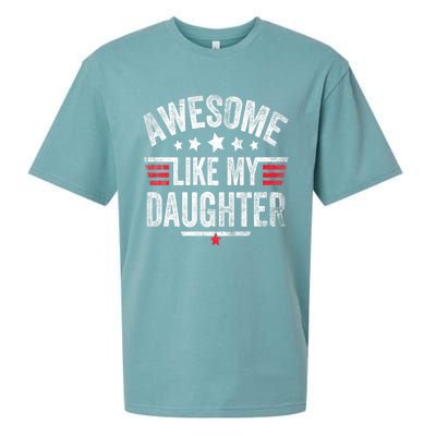 Awesome Like My Daughter Vintage Funny Dad Fathers Day Sueded Cloud Jersey T-Shirt