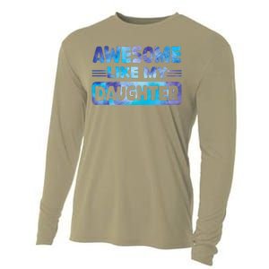 Awesome Like My Daughter Funny Fathers Day Cooling Performance Long Sleeve Crew