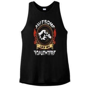 Awesome Like My Daughter Father Funny Fathers Day Dad Ladies PosiCharge Tri-Blend Wicking Tank