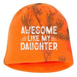 Awesome Like My Daughter Dad Joke Fathers Day Dad Kati - Camo Knit Beanie