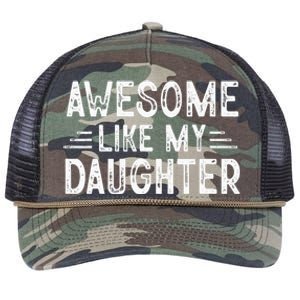 Awesome Like My Daughter Dad Joke Fathers Day Dad Retro Rope Trucker Hat Cap