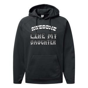 Awesome Like My Daughter Men Funny Fathers Day Dad Performance Fleece Hoodie