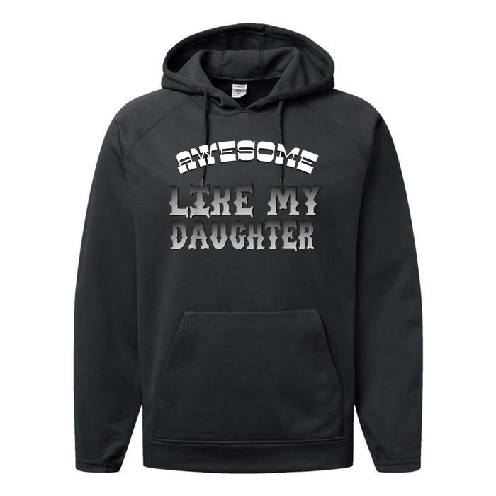 Awesome Like My Daughter Men Funny Fathers Day Dad Performance Fleece Hoodie