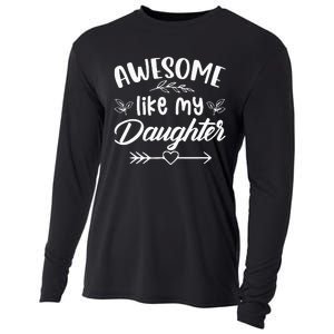 Awesome Like My Daughter Funny Fathers Day Dad Papa Men Cooling Performance Long Sleeve Crew