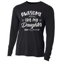 Awesome Like My Daughter Funny Fathers Day Dad Papa Men Cooling Performance Long Sleeve Crew