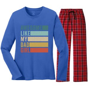 Awesome Like My Dad Gift Women's Long Sleeve Flannel Pajama Set 