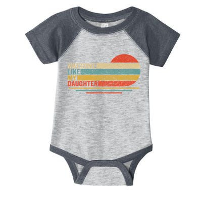 Awesome Like My Daughter Retro Funny Dad Fathers Day Infant Baby Jersey Bodysuit