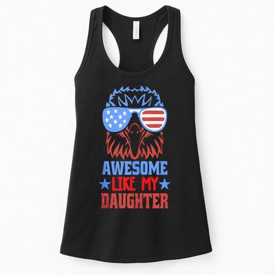 Awesome Like My Daughter Funny Fathers Day & 4th Of July Womens Tank Top