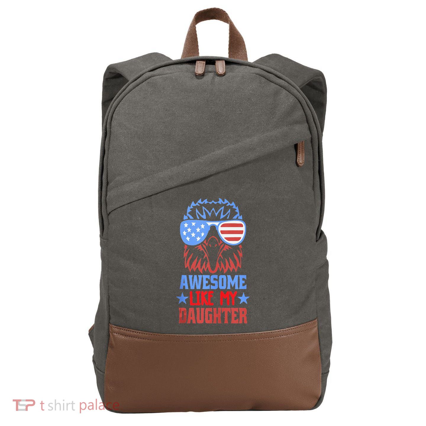 Awesome Like My Daughter Funny Fathers Day & 4th Of July Cotton Canvas Backpack