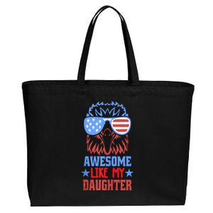 Awesome Like My Daughter Funny Fathers Day & 4th Of July Cotton Canvas Jumbo Tote