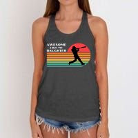 Awesome Like My Daughter Vintage Baseball Women's Knotted Racerback Tank