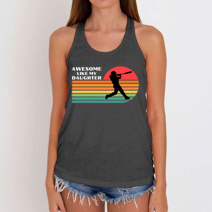 Awesome Like My Daughter Vintage Baseball Women's Knotted Racerback Tank