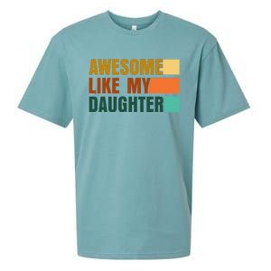 Awesome Like My Daughter Funny Fathers Day Dad Sueded Cloud Jersey T-Shirt