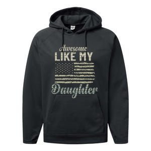 Awesome Like My Daughters Family Lovers Funny Fathers Day Performance Fleece Hoodie