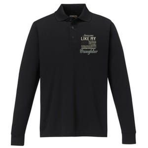 Awesome Like My Daughters Family Lovers Funny Fathers Day Performance Long Sleeve Polo