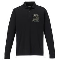 Awesome Like My Daughters Family Lovers Funny Fathers Day Performance Long Sleeve Polo