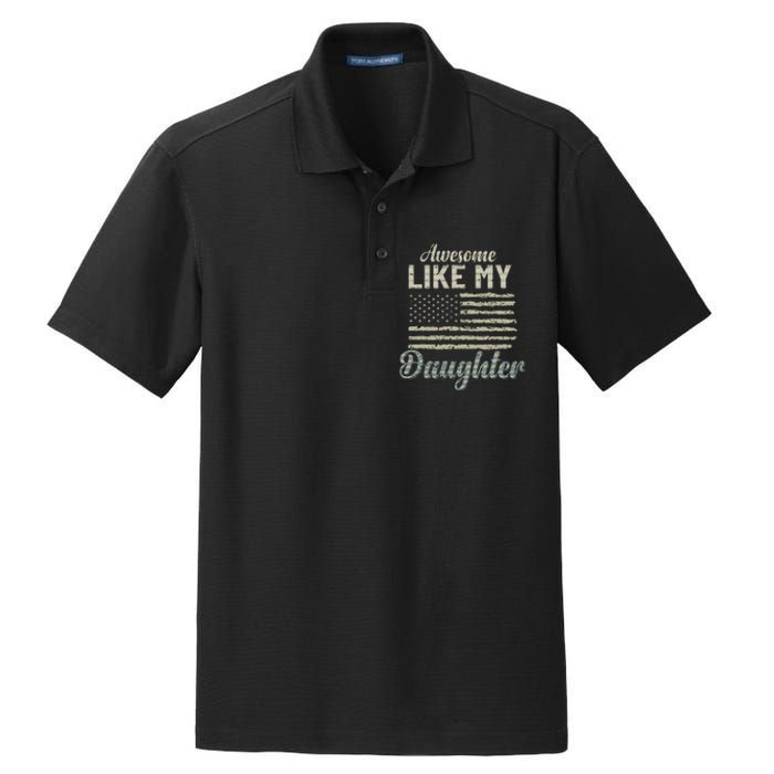 Awesome Like My Daughters Family Lovers Funny Fathers Day Dry Zone Grid Polo