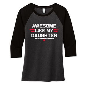 Awesome Like My Daughter Gifts Funny Fathers Day Dad Women's Tri-Blend 3/4-Sleeve Raglan Shirt