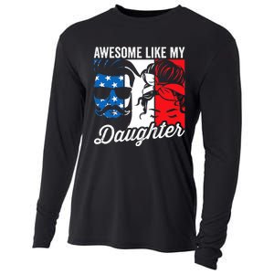 Awesome Like My Daughter FatherS Day For Dad From Daughter Cooling Performance Long Sleeve Crew