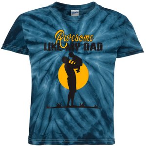 Awesome Like My Dad Dada Daddy Bruh Graphic Funny Father Day Kids Tie-Dye T-Shirt