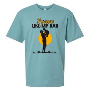 Awesome Like My Dad Dada Daddy Bruh Graphic Funny Father Day Sueded Cloud Jersey T-Shirt