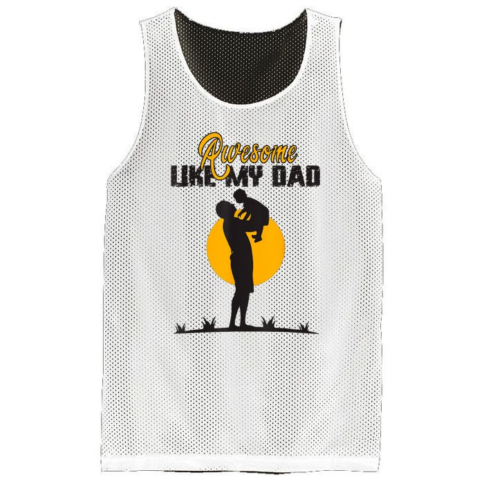 Awesome Like My Dad Dada Daddy Bruh Graphic Funny Father Day Mesh Reversible Basketball Jersey Tank