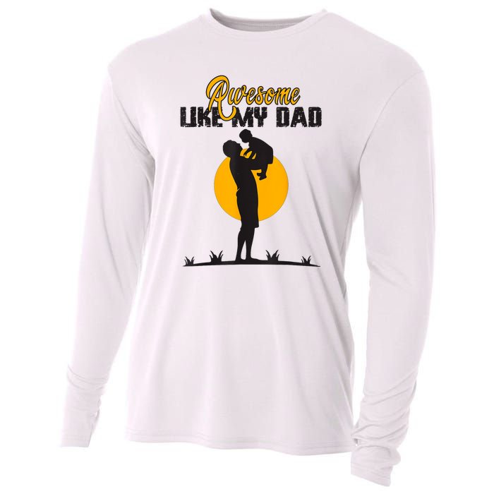 Awesome Like My Dad Dada Daddy Bruh Graphic Funny Father Day Cooling Performance Long Sleeve Crew