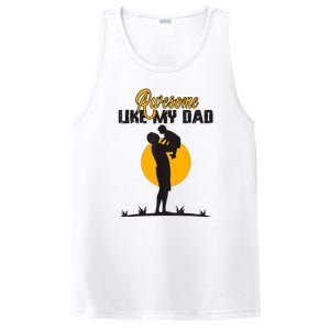 Awesome Like My Dad Dada Daddy Bruh Graphic Funny Father Day PosiCharge Competitor Tank