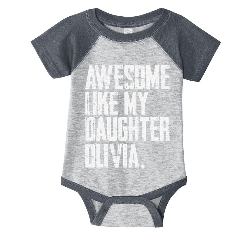 Awesome Like My Daughter Olivia Name Funny Dad FatherS Day Infant Baby Jersey Bodysuit