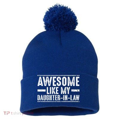 Awesome Like My Daughter In Law Cool Gift Pom Pom 12in Knit Beanie