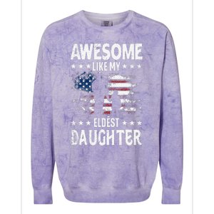 Awesome Like My Eldest Daughter Retro Usa Flag Fathers Day Colorblast Crewneck Sweatshirt