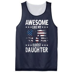 Awesome Like My Eldest Daughter Retro Usa Flag Fathers Day Mesh Reversible Basketball Jersey Tank